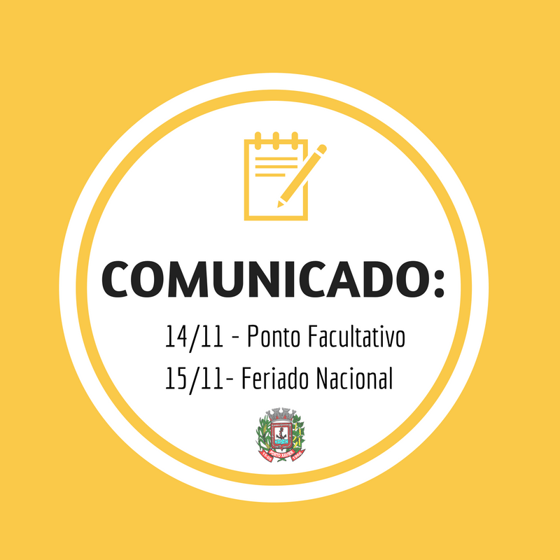 SEGUNDA, DIA 14, É PONTO FACULTATIVO NA PREFEITURA